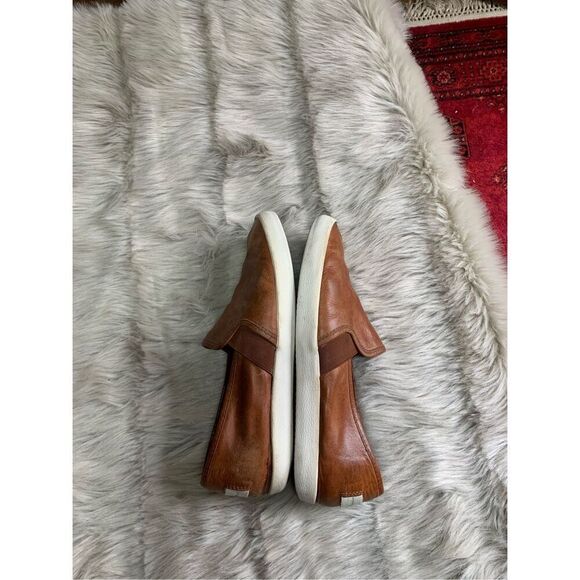Frye Ivy Slip On Comfort Sneakers, Women's size 9M Cognac, Distressed leather - Picture 3 of 10